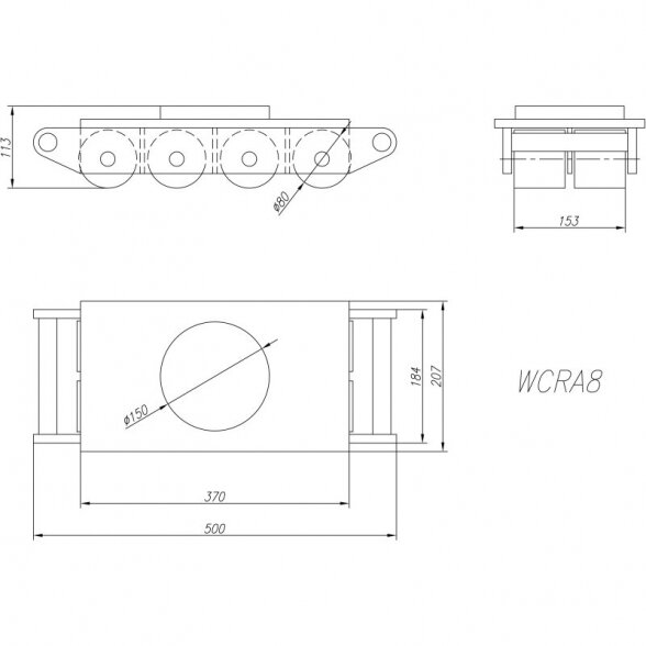 Cormak Load moving skates with fixed 8 wheels WCRA-8 12 t 2