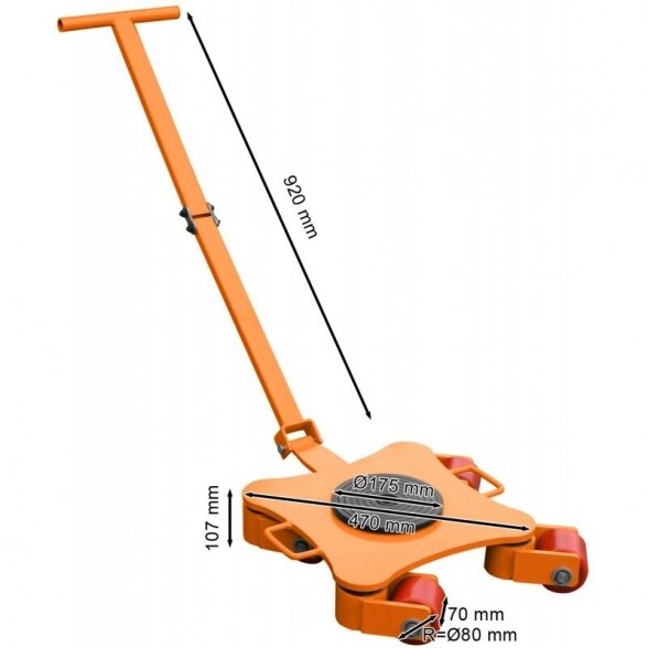 Cormak Load moving skates with steerable wheels - CRP 4 ton 2