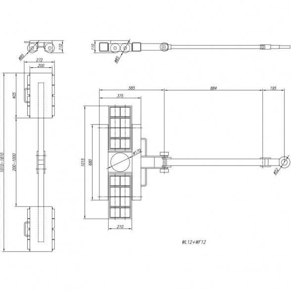 Cormak WL12+WF12 Heavy load moving system skate set 24 TON 6