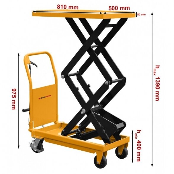 Cormak TA3510 Scissor Platform Jack 1300mm 350kg 2